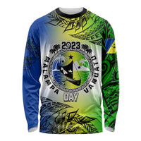 Personalised Malampa Day Long Sleeve Shirt Malampa Emblem Gradient Style - Wonder Print Shop