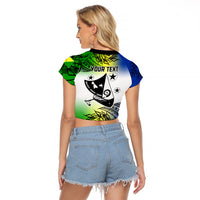 Personalised Malampa Day Raglan Cropped T Shirt Malampa Emblem Gradient Style - Wonder Print Shop