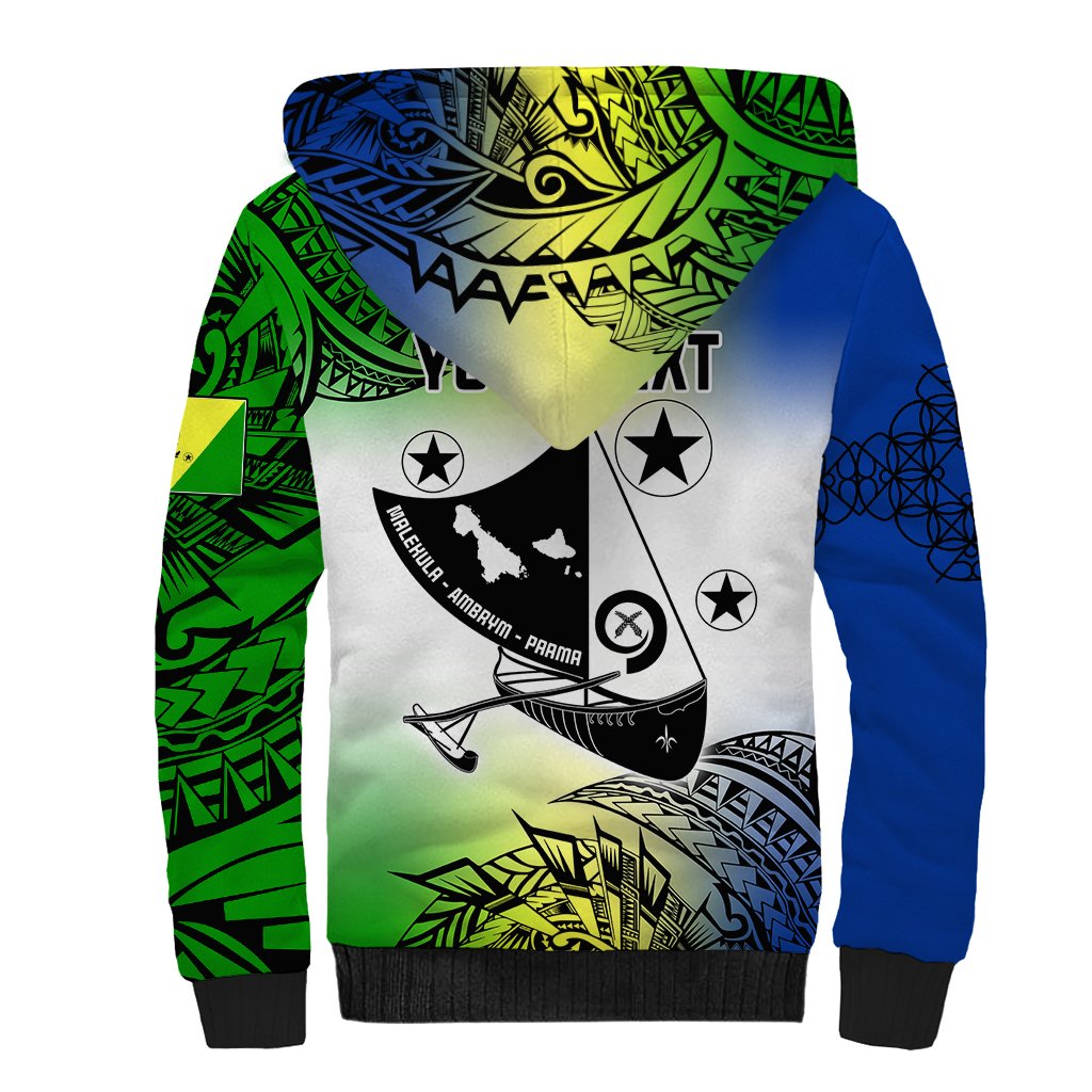 Personalised Malampa Day Sherpa Hoodie Malampa Emblem Gradient Style - Wonder Print Shop