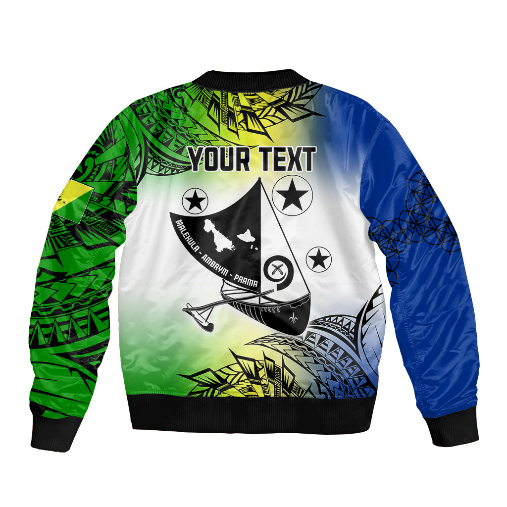 Personalised Malampa Day Sleeve Zip Bomber Jacket Malampa Emblem Gradient Style - Wonder Print Shop