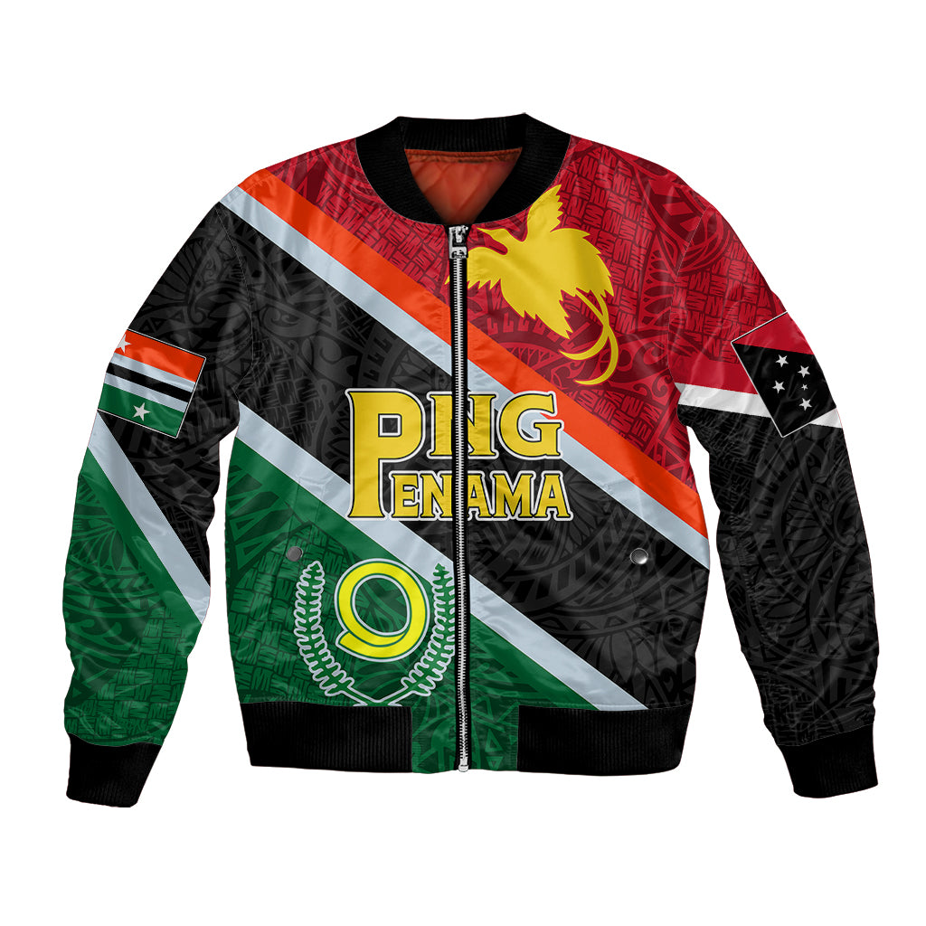 Personalised Penama and Papua New Guinea Day Bomber Jacket Emblem Mix Style LT7 - Wonder Print Shop