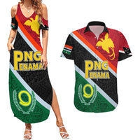 Personalised Penama and Papua New Guinea Day Couples Matching Summer Maxi Dress and Hawaiian Shirt Emblem Mix Style LT7 - Wonder Print Shop