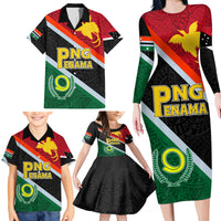 Personalised Penama and Papua New Guinea Day Family Matching Long Sleeve Bodycon Dress and Hawaiian Shirt Emblem Mix Style LT7 - Wonder Print Shop