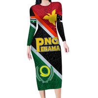 Personalised Penama and Papua New Guinea Day Family Matching Long Sleeve Bodycon Dress and Hawaiian Shirt Emblem Mix Style LT7 - Wonder Print Shop