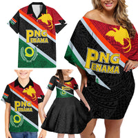 Personalised Penama and Papua New Guinea Day Family Matching Off Shoulder Short Dress and Hawaiian Shirt Emblem Mix Style LT7 - Wonder Print Shop