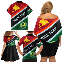 Personalised Penama and Papua New Guinea Day Family Matching Off Shoulder Short Dress and Hawaiian Shirt Emblem Mix Style LT7 - Wonder Print Shop