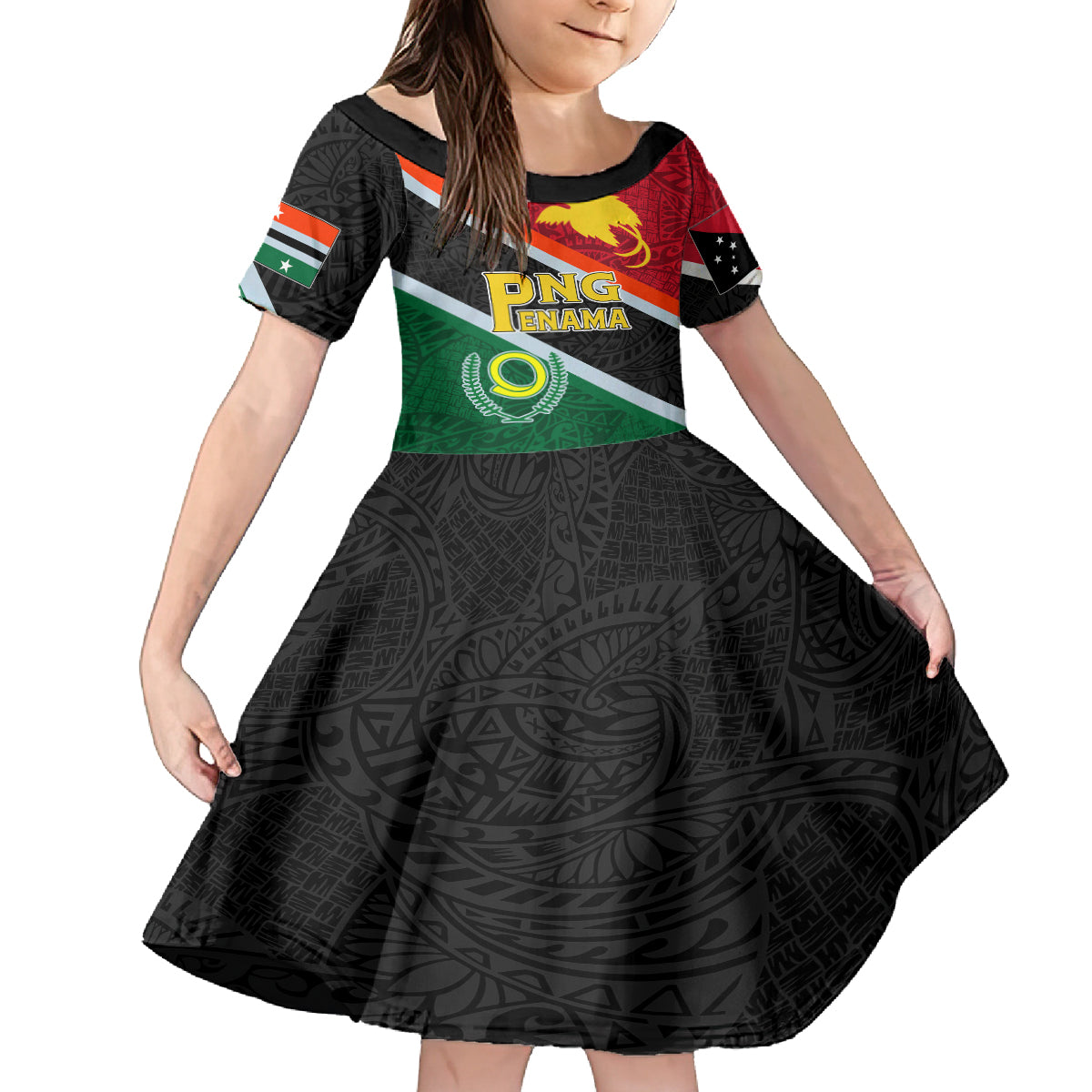 Personalised Penama and Papua New Guinea Day Family Matching Puletasi Dress and Hawaiian Shirt Emblem Mix Style - Wonder Print Shop