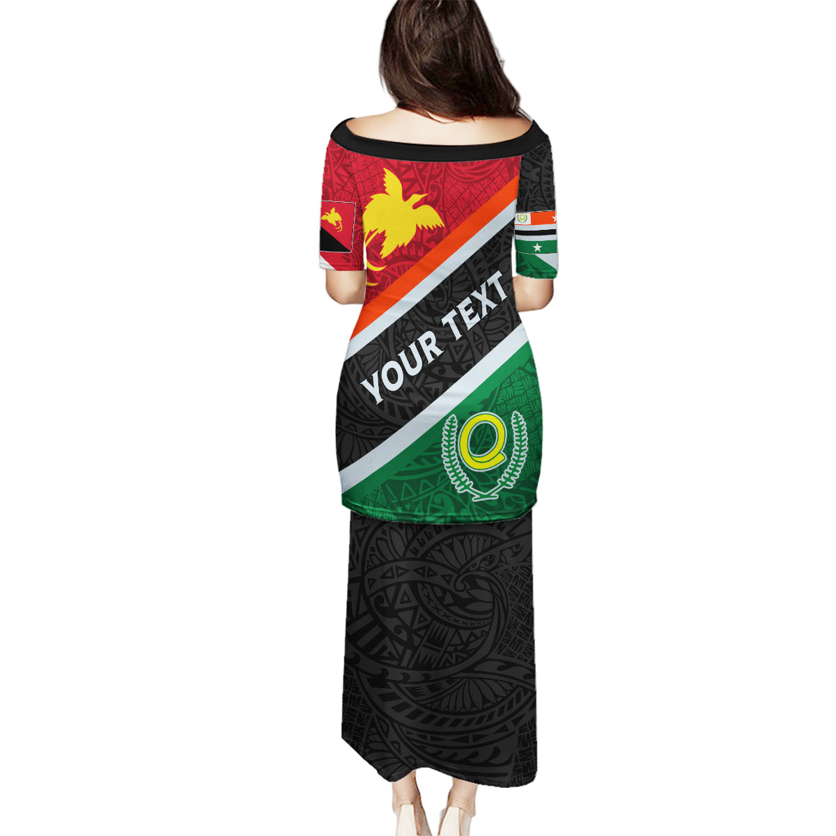 Personalised Penama and Papua New Guinea Day Family Matching Puletasi Dress and Hawaiian Shirt Emblem Mix Style - Wonder Print Shop