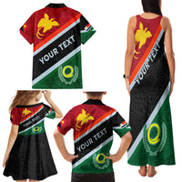 Personalised Penama and Papua New Guinea Day Family Matching Tank Maxi Dress and Hawaiian Shirt Emblem Mix Style - Wonder Print Shop