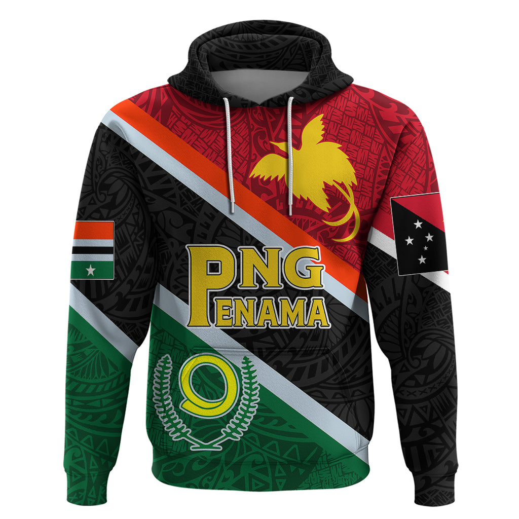 Personalised Penama and Papua New Guinea Day Hoodie Emblem Mix Style - Wonder Print Shop