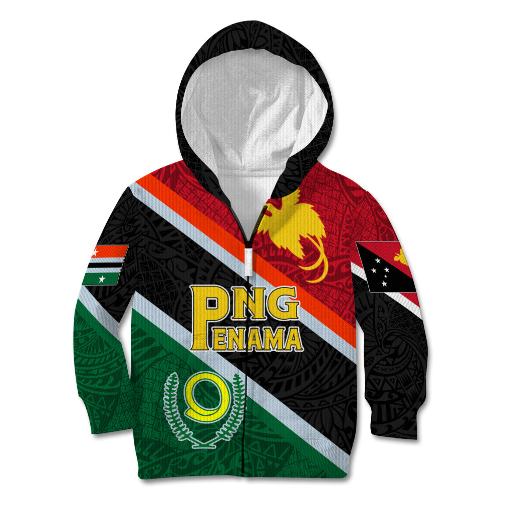 Personalised Penama and Papua New Guinea Day Kid Hoodie Emblem Mix Style - Wonder Print Shop