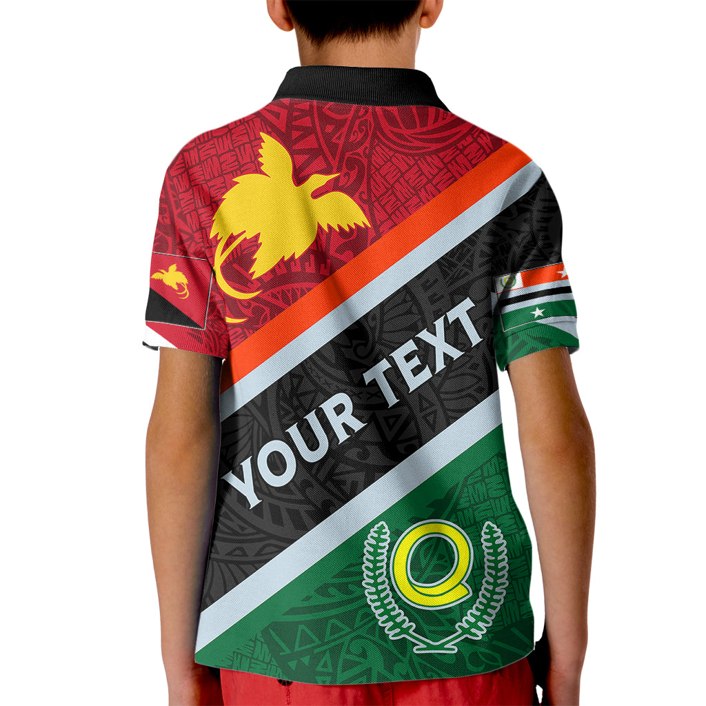 Personalised Penama and Papua New Guinea Day Kid Polo Shirt Emblem Mix Style - Wonder Print Shop