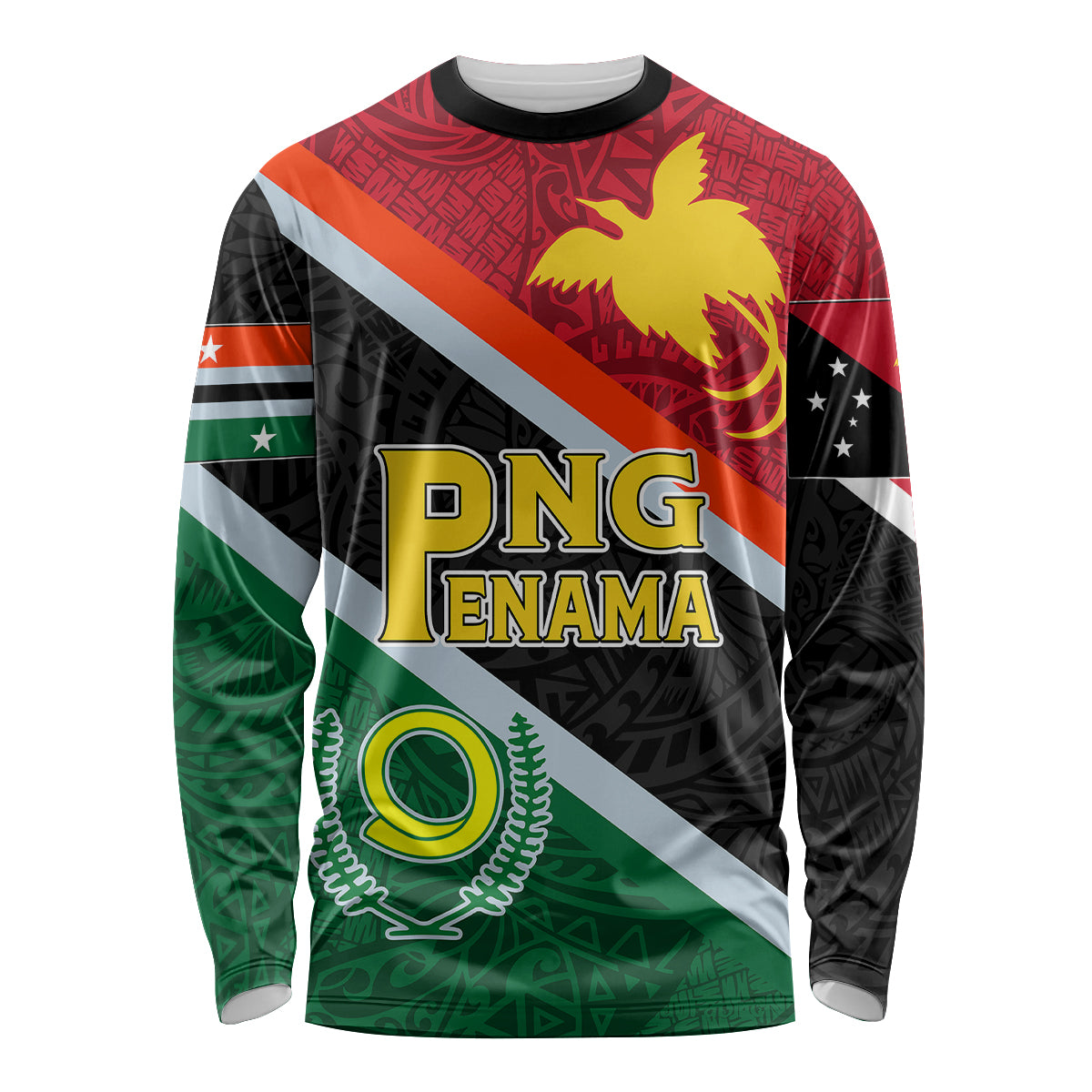Personalised Penama and Papua New Guinea Day Long Sleeve Shirt Emblem Mix Style - Wonder Print Shop