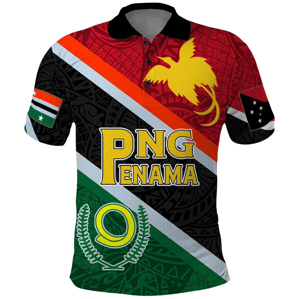 Personalised Penama and Papua New Guinea Day Polo Shirt Emblem Mix Style - Wonder Print Shop
