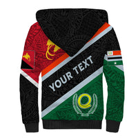 Personalised Penama and Papua New Guinea Day Sherpa Hoodie Emblem Mix Style - Wonder Print Shop