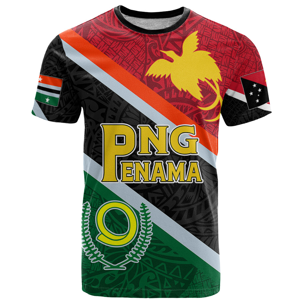 Personalised Penama and Papua New Guinea Day T Shirt Emblem Mix Style - Wonder Print Shop