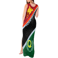 Personalised Penama and Papua New Guinea Day Tank Maxi Dress Emblem Mix Style - Wonder Print Shop