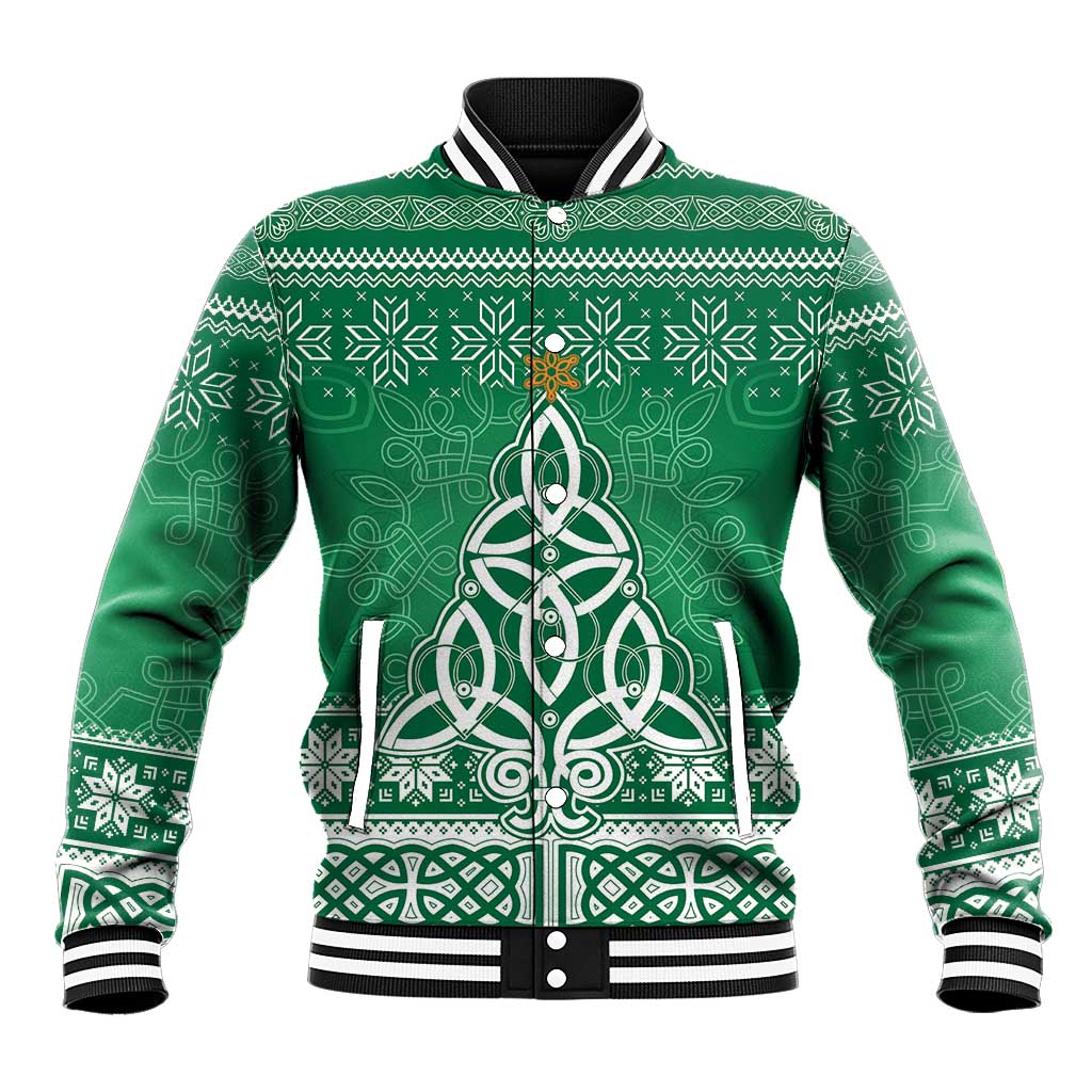Christmas Ireland Celtic Baseball Jacket Special Xmas Tree - Wonder Print Shop