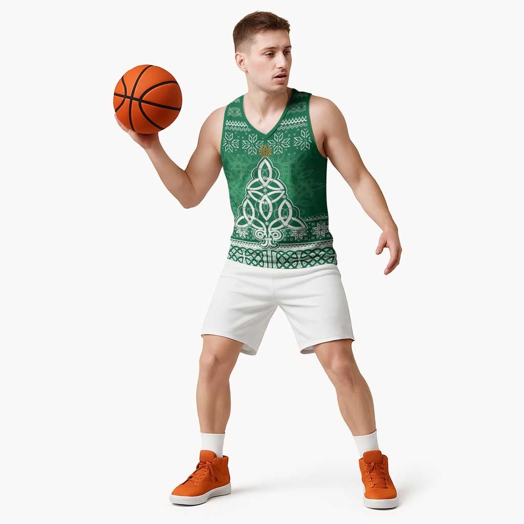 Christmas Ireland Celtic Basketball Jersey Special Xmas Tree - Wonder Print Shop