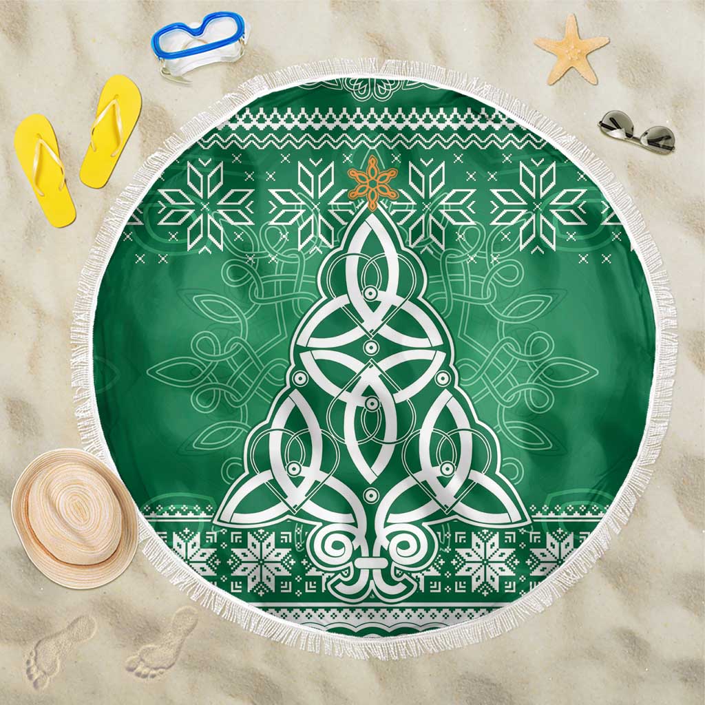 Christmas Ireland Celtic Beach Blanket Special Xmas Tree - Wonder Print Shop
