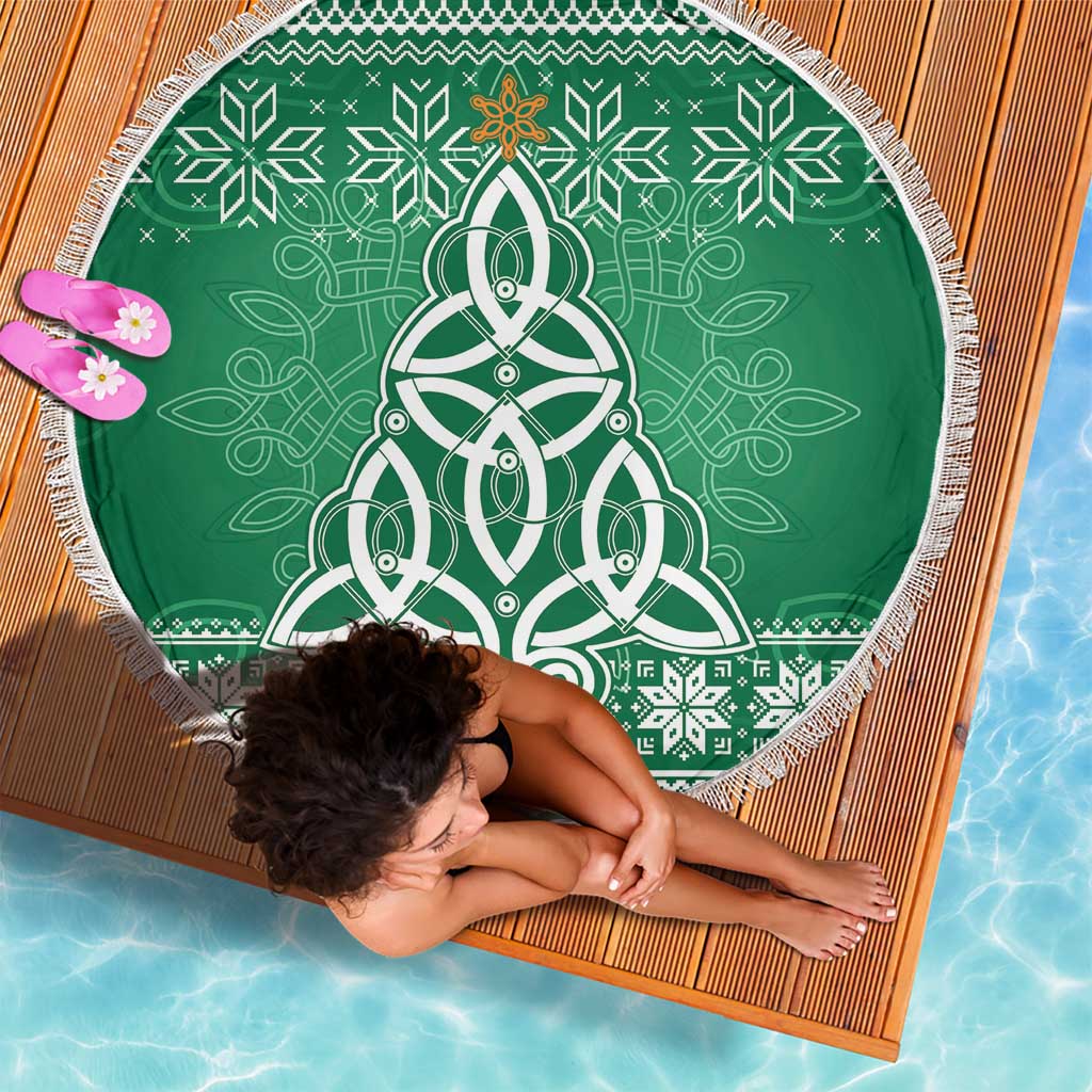 Christmas Ireland Celtic Beach Blanket Special Xmas Tree - Wonder Print Shop