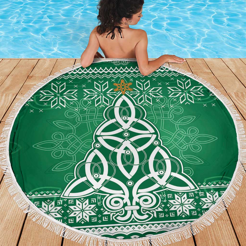 Christmas Ireland Celtic Beach Blanket Special Xmas Tree - Wonder Print Shop