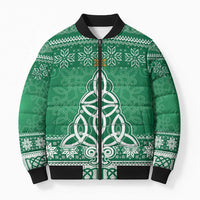 Christmas Ireland Celtic Bomber Puffer Jacket Special Xmas Tree - Wonder Print Shop