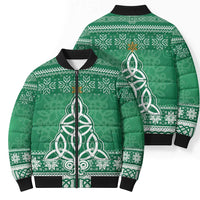 Christmas Ireland Celtic Bomber Puffer Jacket Special Xmas Tree - Wonder Print Shop