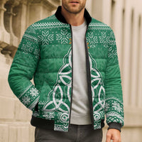 Christmas Ireland Celtic Bomber Puffer Jacket Special Xmas Tree - Wonder Print Shop