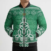 Christmas Ireland Celtic Bomber Puffer Jacket Special Xmas Tree - Wonder Print Shop