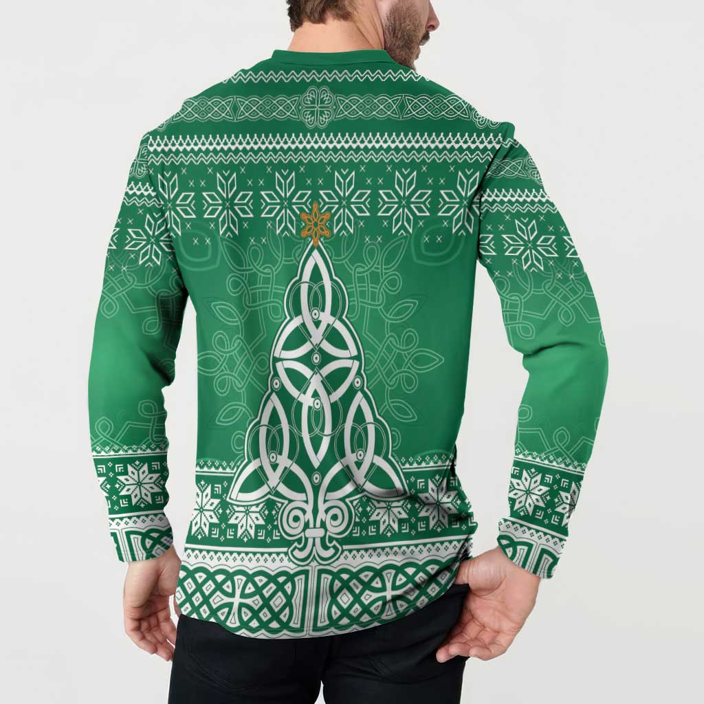 Christmas Ireland Celtic Button Sweatshirt Special Xmas Tree - Wonder Print Shop