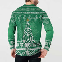 Christmas Ireland Celtic Button Sweatshirt Special Xmas Tree - Wonder Print Shop