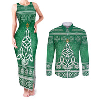 Christmas Ireland Celtic Couples Matching Tank Maxi Dress and Long Sleeve Button Shirt Special Xmas Tree - Wonder Print Shop