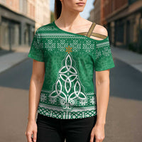 Christmas Ireland Celtic Cross Shoulder Shirt Special Xmas Tree - Wonder Print Shop