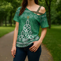 Christmas Ireland Celtic Cross Shoulder Shirt Special Xmas Tree - Wonder Print Shop