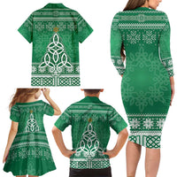 Christmas Ireland Celtic Family Matching Long Sleeve Bodycon Dress and Hawaiian Shirt Special Xmas Tree - Wonder Print Shop
