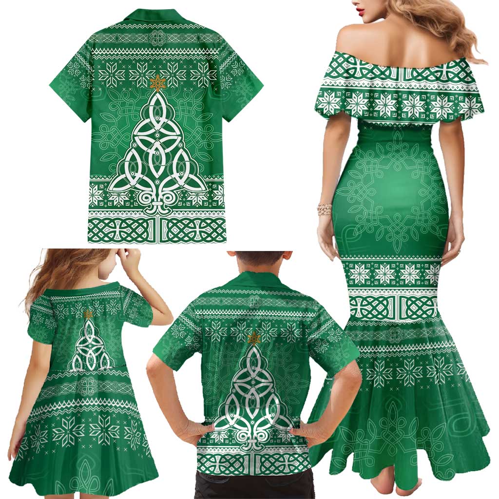 Christmas Ireland Celtic Family Matching Mermaid Dress and Hawaiian Shirt Special Xmas Tree - Wonder Print Shop