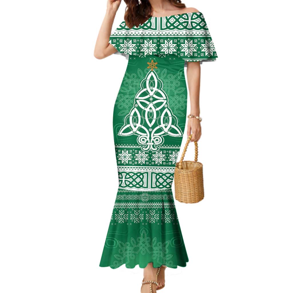 Christmas Ireland Celtic Family Matching Mermaid Dress and Hawaiian Shirt Special Xmas Tree - Wonder Print Shop