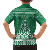 Christmas Ireland Celtic Family Matching Off The Shoulder Long Sleeve Dress and Hawaiian Shirt Special Xmas Tree - Wonder Print Shop