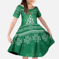 Christmas Ireland Celtic Family Matching Off The Shoulder Long Sleeve Dress and Hawaiian Shirt Special Xmas Tree - Wonder Print Shop