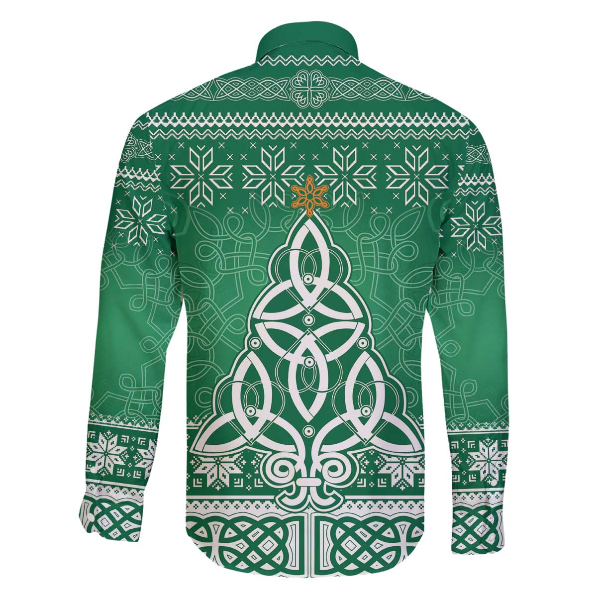 Christmas Ireland Celtic Family Matching Off The Shoulder Long Sleeve Dress and Hawaiian Shirt Special Xmas Tree - Wonder Print Shop