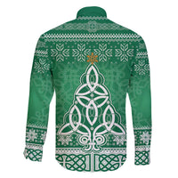 Christmas Ireland Celtic Family Matching Off The Shoulder Long Sleeve Dress and Hawaiian Shirt Special Xmas Tree - Wonder Print Shop