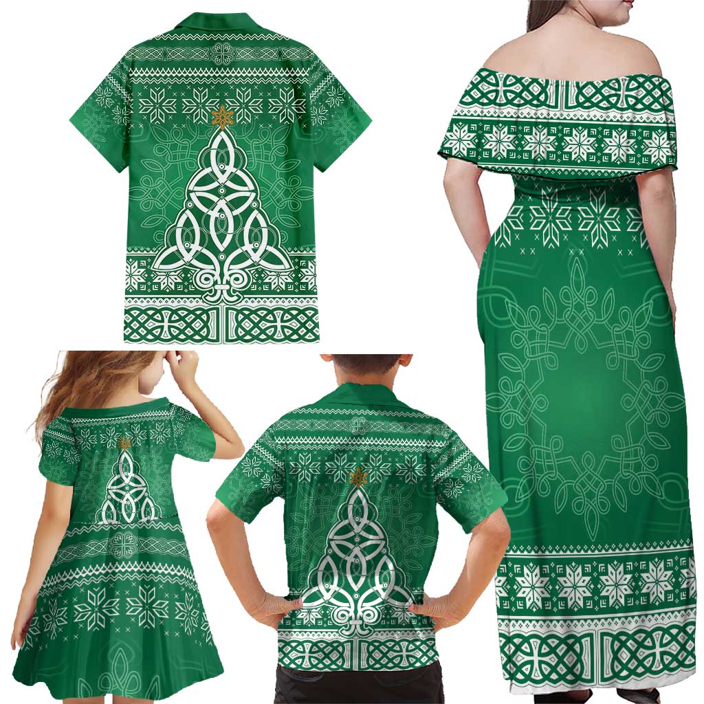 Christmas Ireland Celtic Family Matching Off Shoulder Maxi Dress and Hawaiian Shirt Special Xmas Tree - Wonder Print Shop