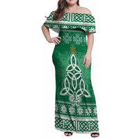 Christmas Ireland Celtic Family Matching Off Shoulder Maxi Dress and Hawaiian Shirt Special Xmas Tree - Wonder Print Shop