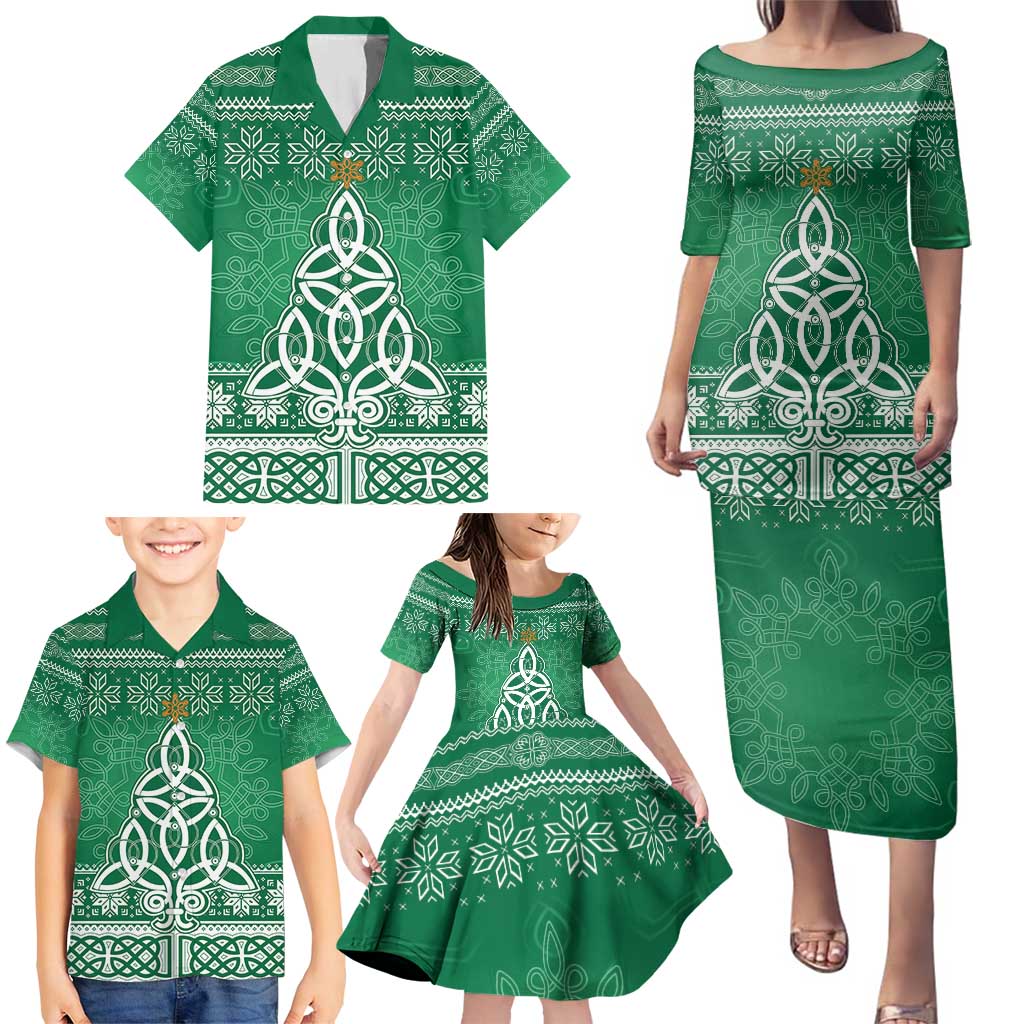 Christmas Ireland Celtic Family Matching Puletasi and Hawaiian Shirt Special Xmas Tree - Wonder Print Shop