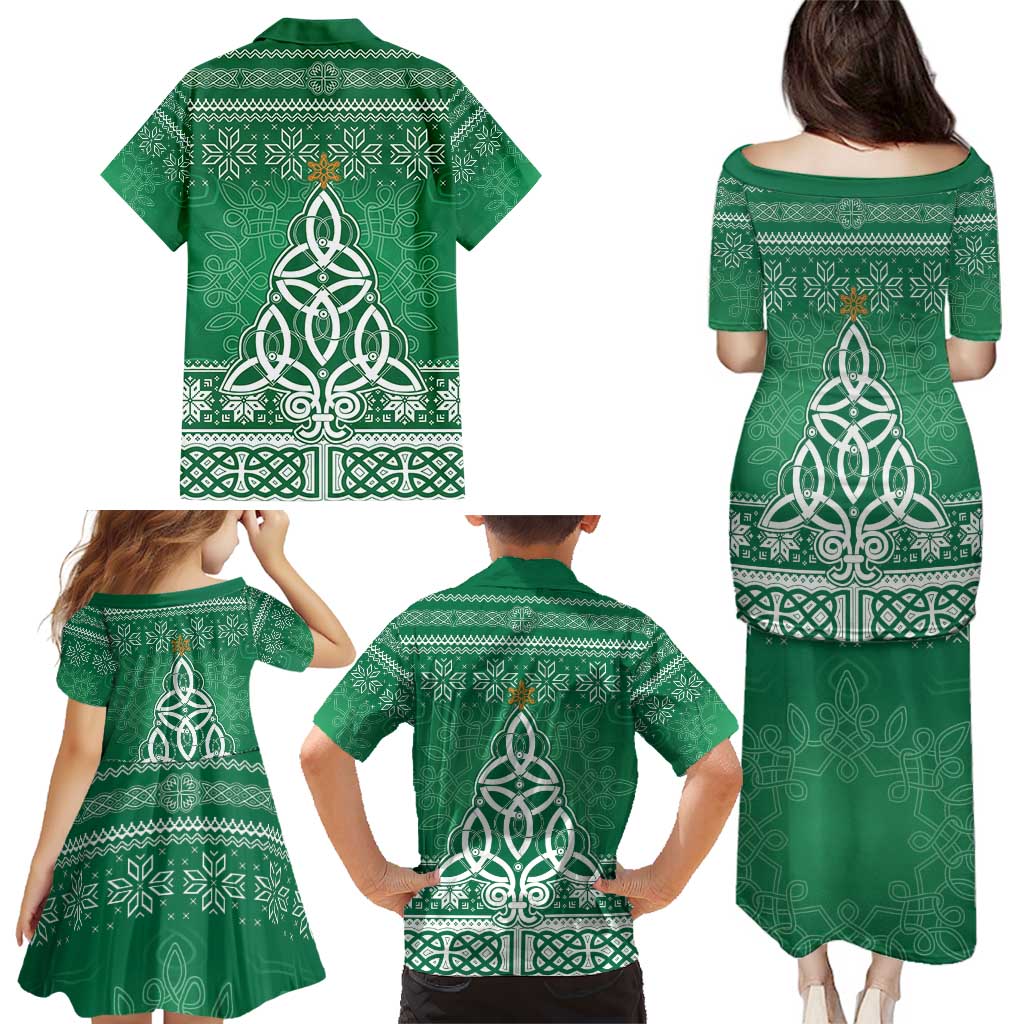 Christmas Ireland Celtic Family Matching Puletasi and Hawaiian Shirt Special Xmas Tree - Wonder Print Shop