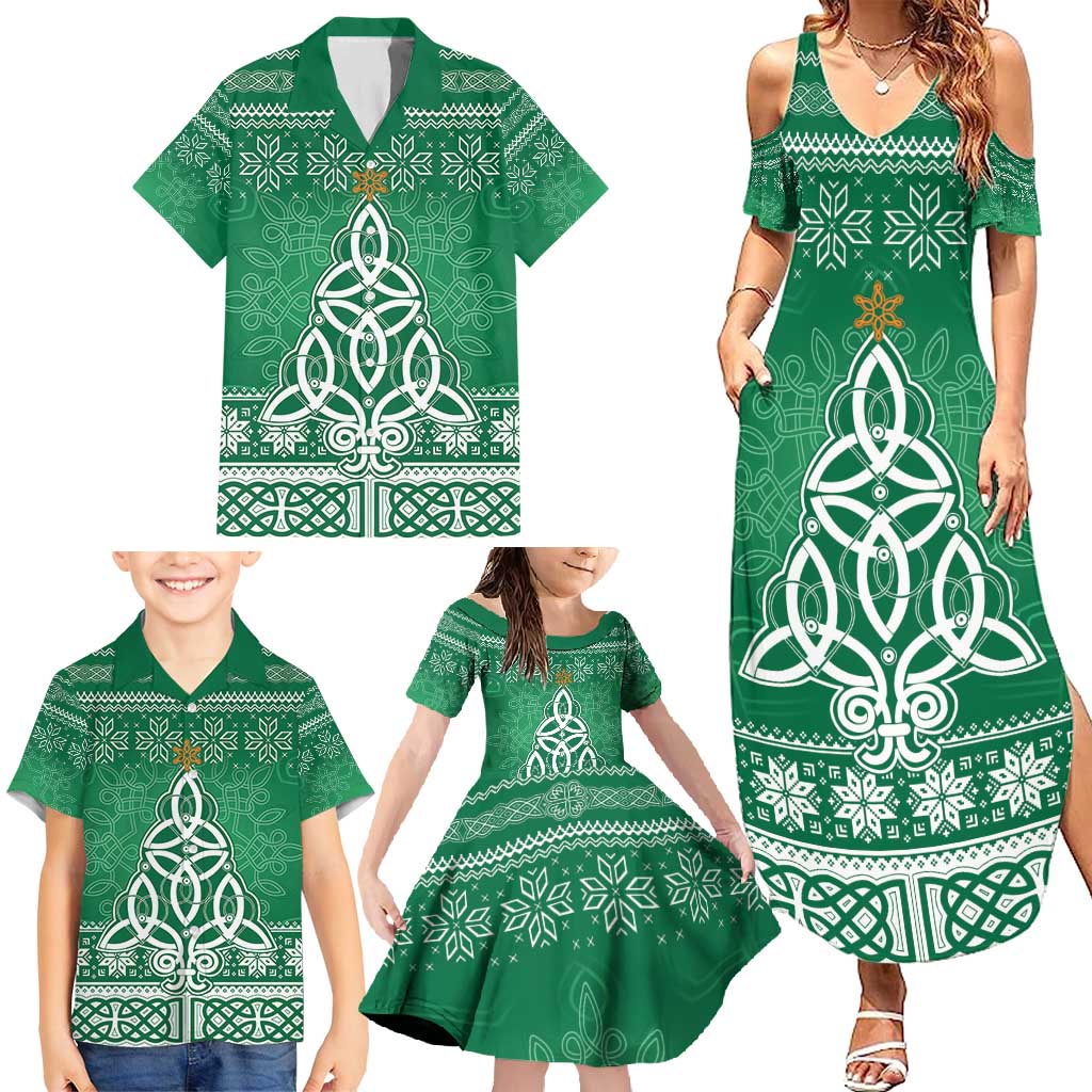 Christmas Ireland Celtic Family Matching Summer Maxi Dress and Hawaiian Shirt Special Xmas Tree - Wonder Print Shop