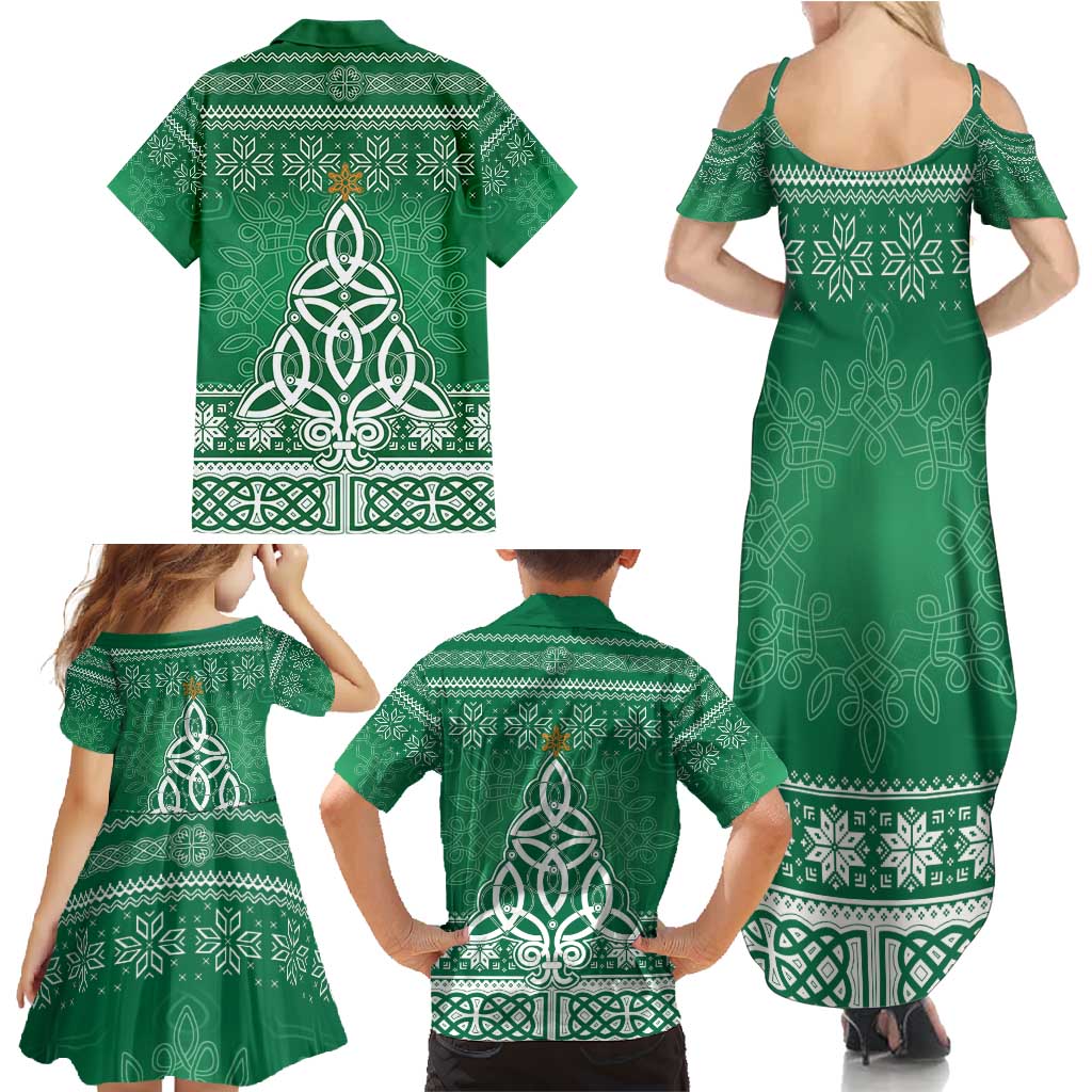 Christmas Ireland Celtic Family Matching Summer Maxi Dress and Hawaiian Shirt Special Xmas Tree - Wonder Print Shop