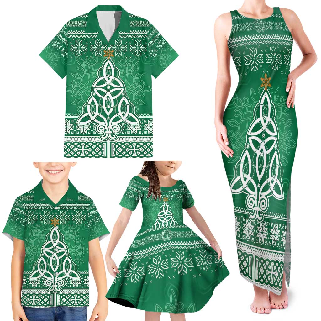 Christmas Ireland Celtic Family Matching Tank Maxi Dress and Hawaiian Shirt Special Xmas Tree - Wonder Print Shop