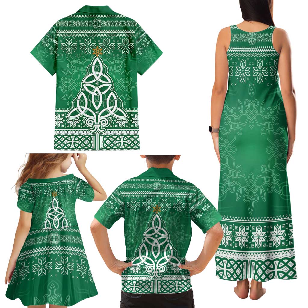 Christmas Ireland Celtic Family Matching Tank Maxi Dress and Hawaiian Shirt Special Xmas Tree - Wonder Print Shop
